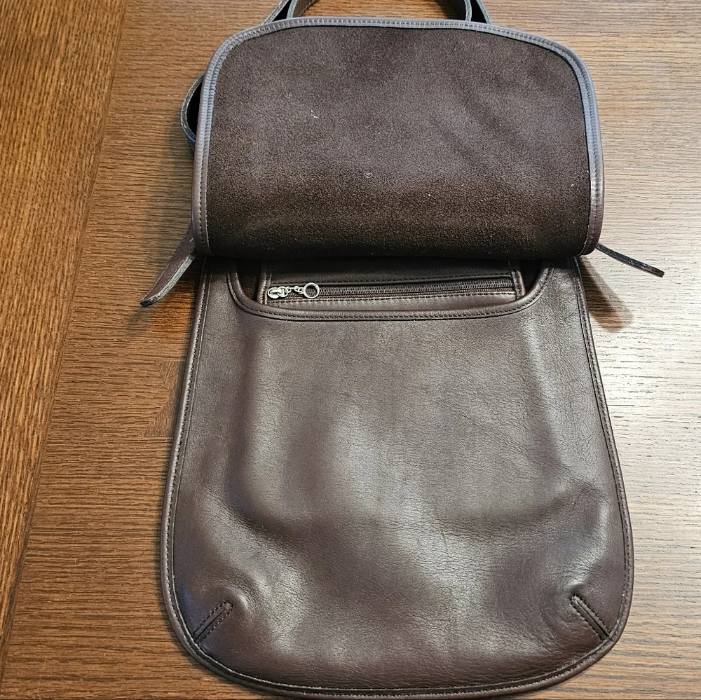 Coach Vintage Slim Hippie Flap Saddle Bag Brown 80D-9135 - Picture 9 of 14